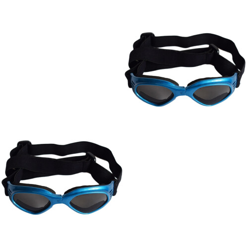 2Pcs Dog Sunglasses Pet Goggles Accessories (Blue) 2