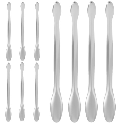 30Pcs Silver Laboratory Sampling Spoons Metal Mini Measuring Scoops 2