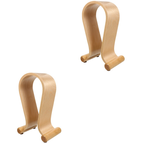 2pcs Headphone Display Hanger Desk Walnut Headphone Stand 2