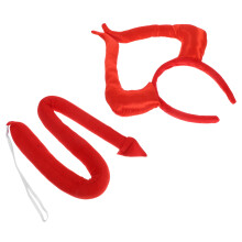 6Pz Costume Diavolo Rossi Fasce Morbide Per Festa