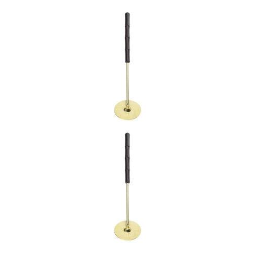 2Pz Attrezzo Rame Ed Ebano Manico Legno Dorato 2