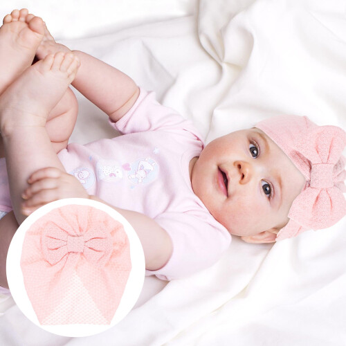 Cappello Rosa in Poliestere Soffice Con Fiocco 2