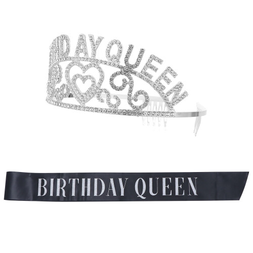 4Pz Per Argento Con Strass E Fascia Compleanno Festa