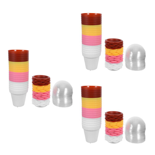 60Set Coppe Gelato E Mousse Piccole in PP Con Coperchio Per Feste 2
