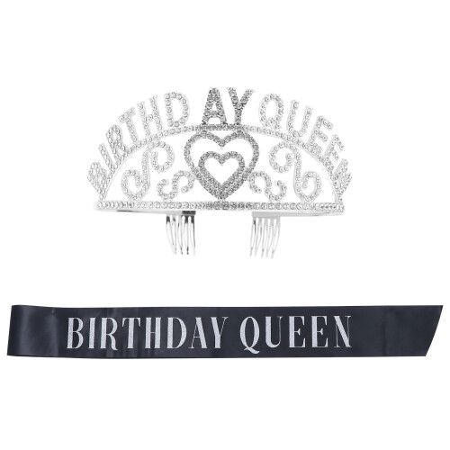 4Pz Per Argento Con Strass E Fascia Compleanno Festa 1