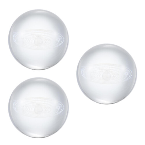 3Pcs System Crystal Ball Planet Model Glass Sphere Decor 2