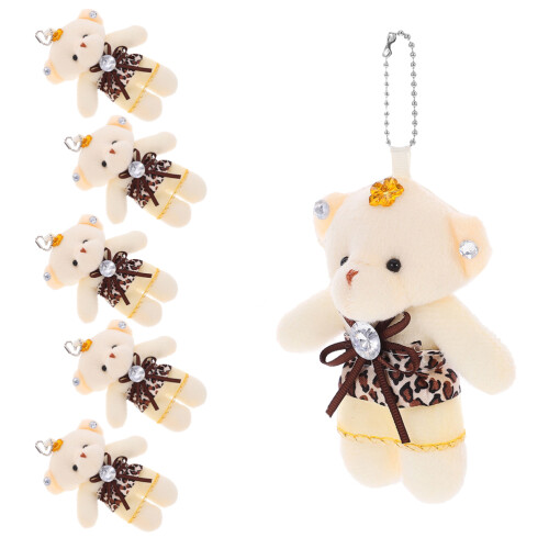 12 Pcs Tiny Stuffed Bears Plush Keychain Bag Hanging Decor 1