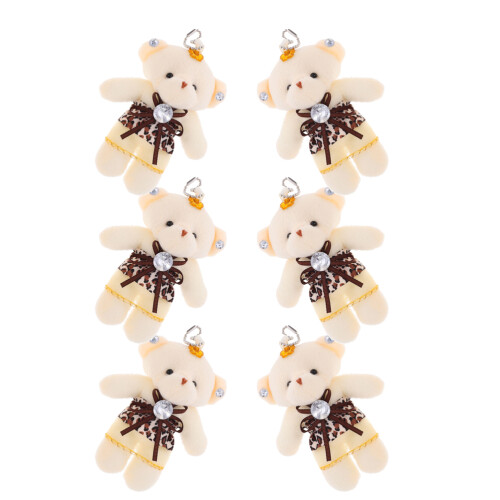 12 Pcs Tiny Stuffed Bears Plush Keychain Bag Hanging Decor 2
