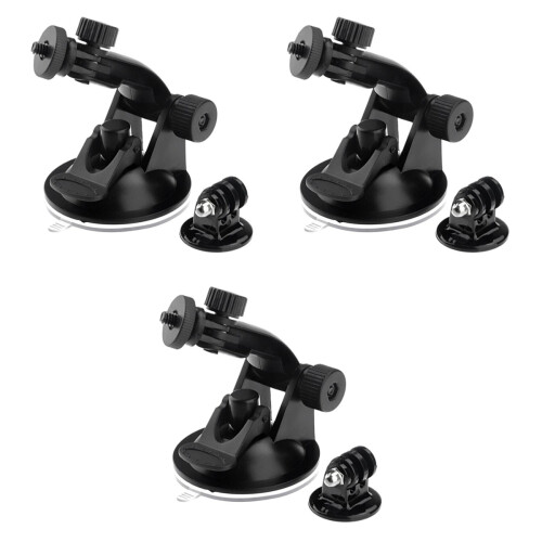 6 Pcs Action Camera Car Suction Mount With Tripod Adapter For 2