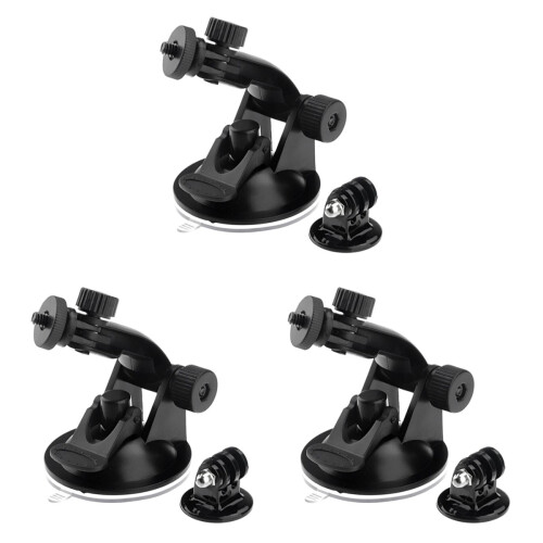 6 Pcs Action Camera Car Suction Mount With Tripod Adapter For 1