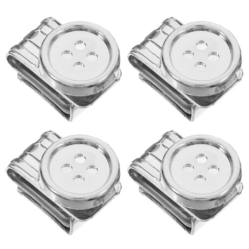 12Pz Clip Metallo Per Bretelle Multiuso Moda Argento Uomo 1