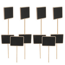 40Pz Etichette Da Giardino in Legno Nero, Segnalibri Piante Resistenti
