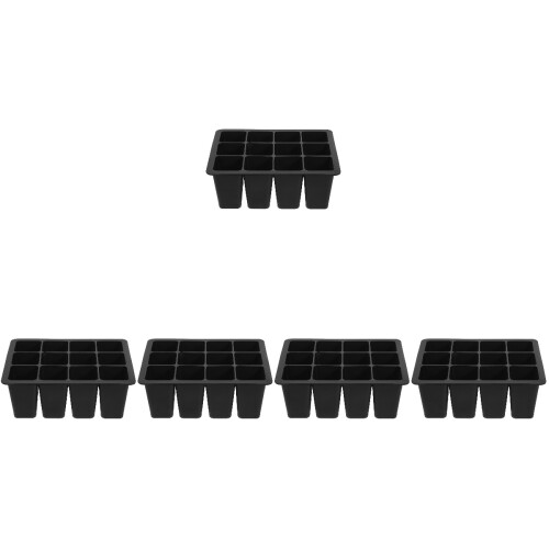 5Pz Vassoi Starter Piante Neri, Silicone Riutilizzabili Per 2