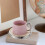 1Set Tazza in Rosa Con Per , Tè E Latte 6