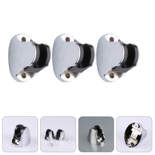 3Pz Staffe Per Doccia in ABS Argento, Base Regolabile Per Bagno 2
