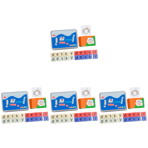 4 Set Cubi Lettere Carte Gioco Educativo 2