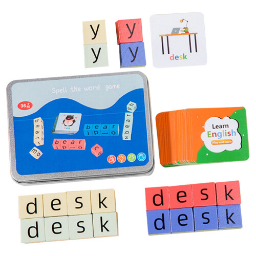 4 Set Cubi Lettere Carte Gioco Educativo 1