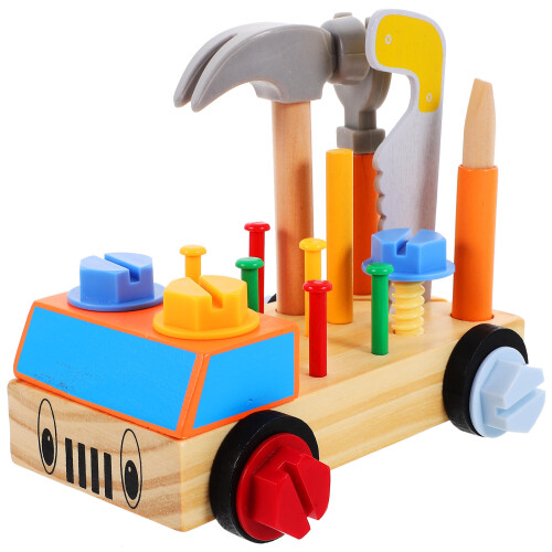 2 Set Auto Con Cacciavite In Legno Montessori Per Bambini 2