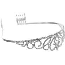 2St Rhinestone Tiara Meisjeskroon Met Zinklegering Voor Bruiloften