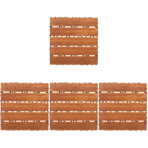 4 Pezzi Balcone Deck Tile Pavimento Esterno Componibile 2