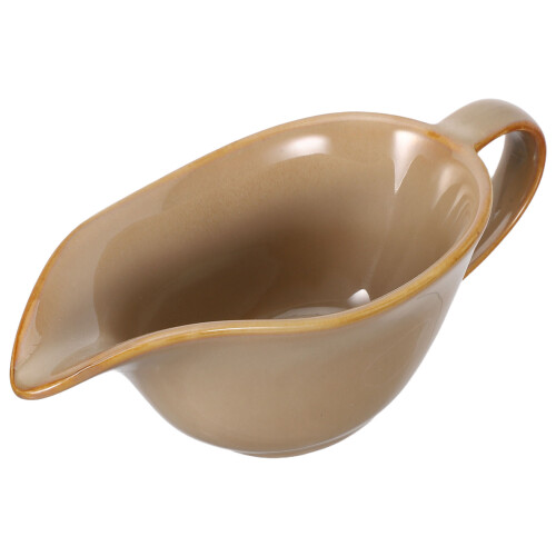 3Pcs Multipurpose Ceramic Sauce Bowl Gravy Pitcher Light Brown Creamer 2