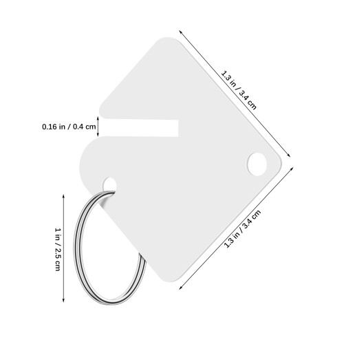 60Szt Białe Blank Key Chains Akrylowe Do Oznaczania Kluczy 2