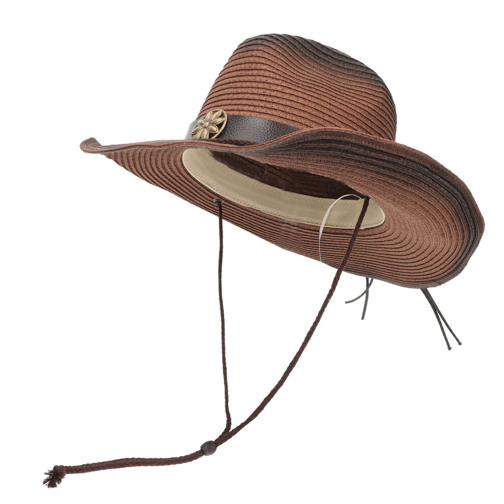 Fedora Damski Kapelusz Letni Z Papierowej SłOmy Kawowy-image