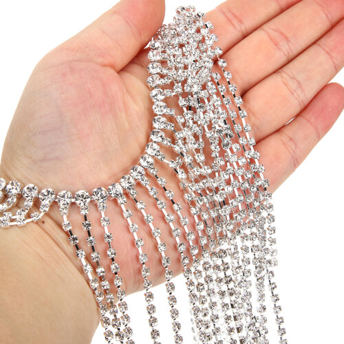 Face Chain Prata Com E Tassel Para Acessórios Femininos 2