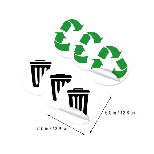 1Conjunto Adesivos Duráveis Para Lixeira PVC Multicolorido 1