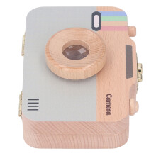Porta Denti per Bambini a Forma di Fotocamera, Scatola di Conservazione dei Capelli Fetali in Legno di Pino - Tipo 2