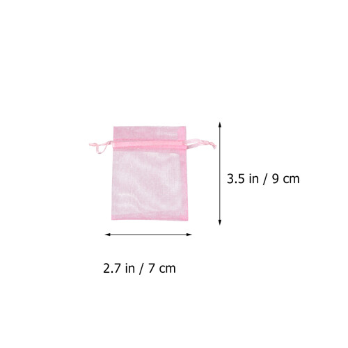 100Pz Borse Trasparenti in Organza Rosa Per Dolci E 1