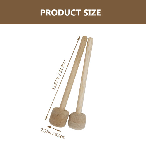 1Paio Bacchette Drumstick Khaki Legno Lana Per Performance Musicale 1