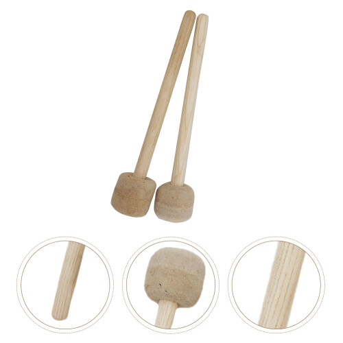 1Paio Bacchette Drumstick Khaki Legno Lana Per Performance Musicale 2