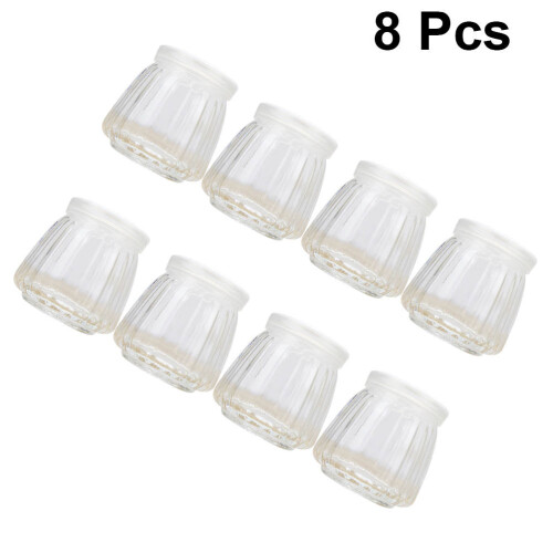 8 Frascos Verticais Listrados Resistente Calor 200 Ml 2