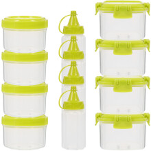 1Conjunto Hermético Quadrado Verde Para Molhos E Temperos