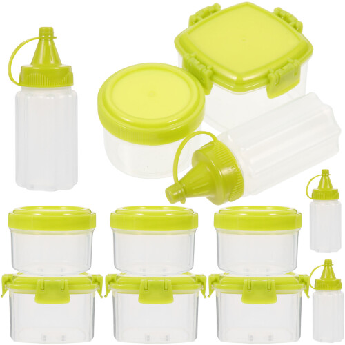 1Conjunto Hermético Quadrado Verde Para Molhos E Temperos 2