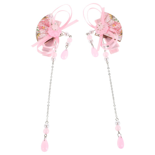 1Par Presilha Decorativa Rosa Para Crianças Com Estilo E Tassel