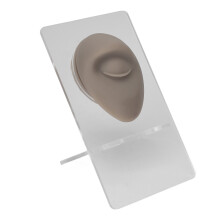 Silicone Eye & Eyebrow Practice Model with Stand, 7.5x5.9cm in Dark Skin