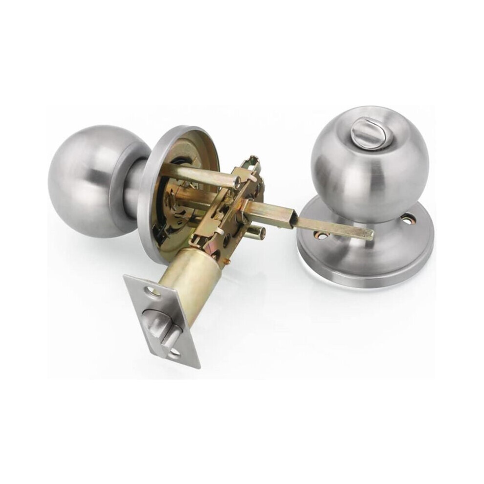Secure Entry Door Knob, Entry Door Knob With Lock And Keys For Exterior Interior Door Locks, Stainless Steel Door Knobs, Adjustable Latch For 9169997087287