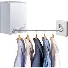 Invisible Clothesline Retractable Clothesline, Space Saving Wall Mounted Indoor Outdoor Use Stainless Steel Wire Clothes Drying Line, Heavy Duty