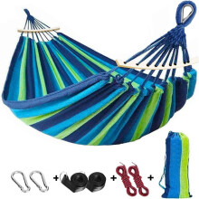 Cotton Canvas Hammock for Two People, High Quality and Soft Portable Travel Hammock with Double Person Hammock Design, Versatile Outdoor Hammock