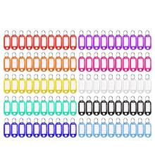 Key Ring Tags for Durable Soft Plastic, 100 Pack Plastic Key Tags with Compact Clear Design for Easy Writing Insert and Wide Applicability