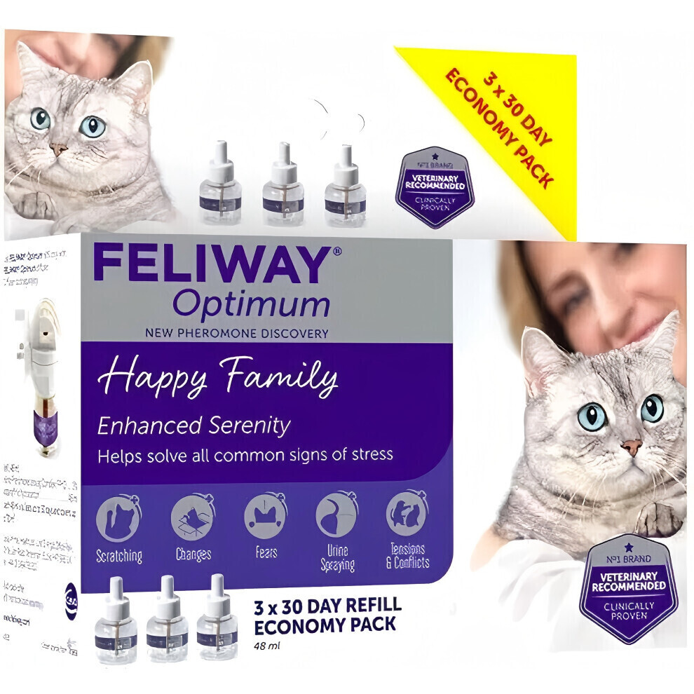 Feliway Optimum 30 Day Refill X 3 Value Pack