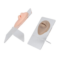 2PCS Silicone Lip Model Set with Stand, 7.5x5.8cm, Light & Dark Skin