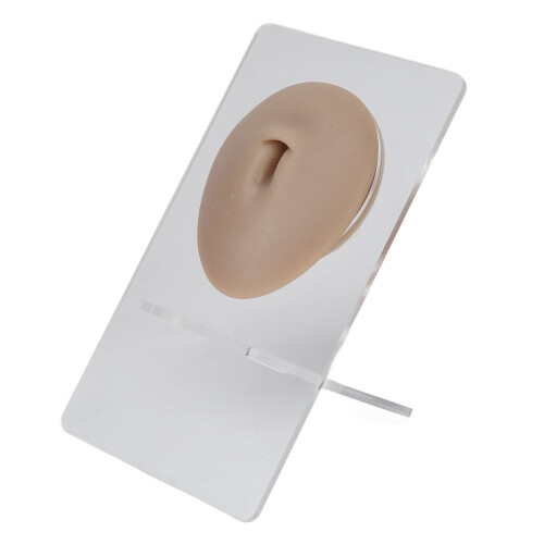 3D Silicone Belly Button Model for Piercing Practice, Dark Skin, Reusable 2
