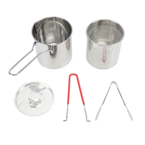 Kleiner Frittiertopf aus Edelstahl, Olecranon-Typ,