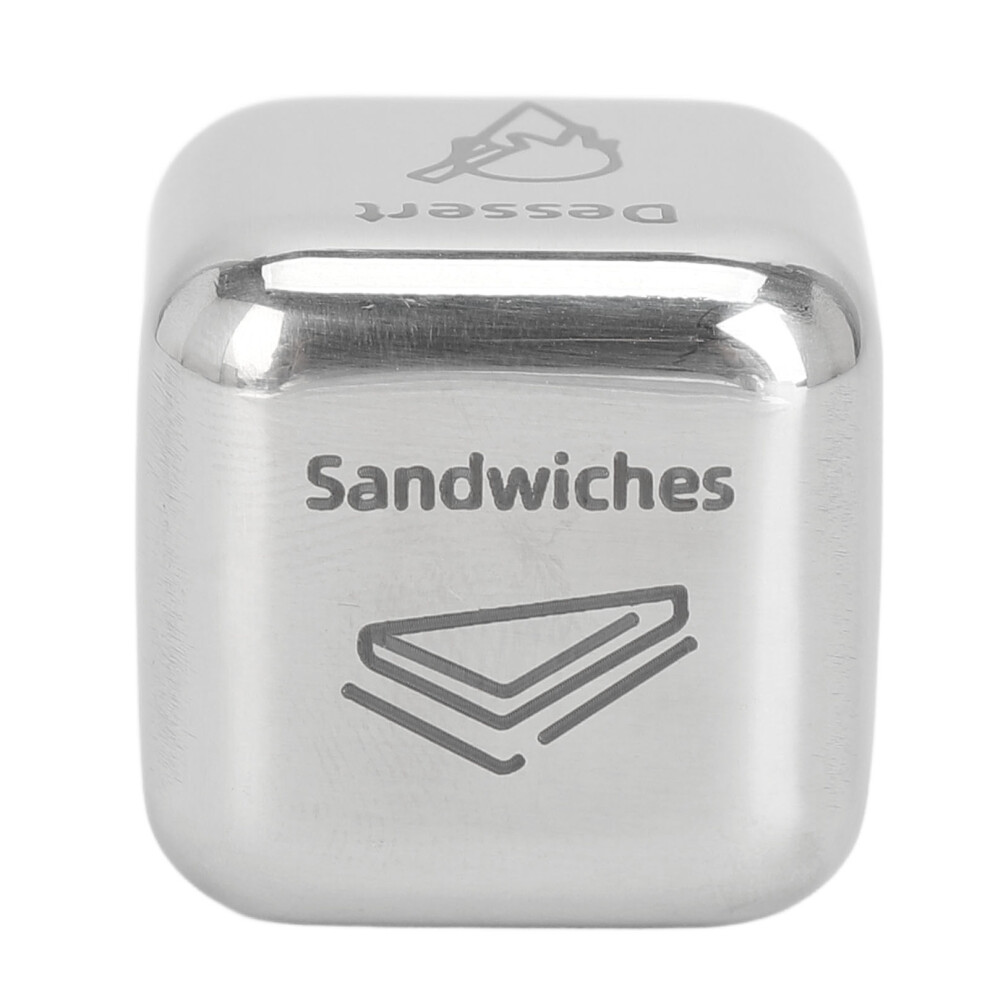 Engraved Decision Dice for Couples, Versatile Food Options Stainless Steel Roller with Clear Icons, Ideal for Gifting to Him Her, Unique Couples Gift