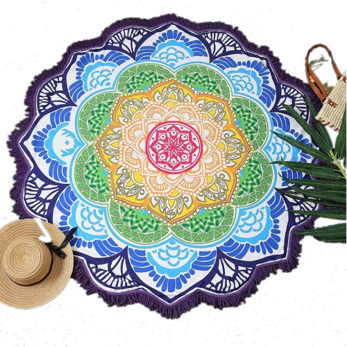 Κουβέρτα Hippie Indian Throw, Ταπισερί Παραλίας με Ζωντανά Χρώματα για Άμμο, Γρήγορο