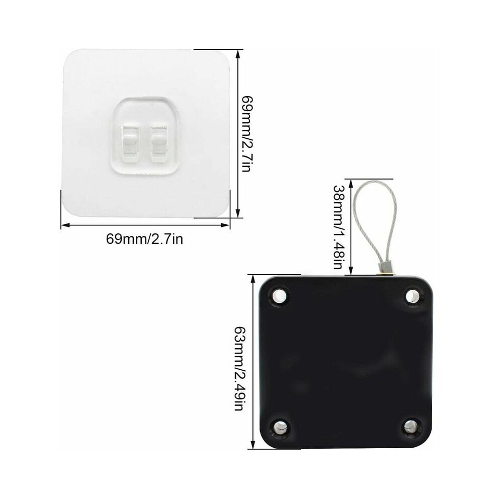 Automatic Door Closer No Punch Installation, Hidden Sliding Door Closer With Stainless Steel Wire Rope For Interior Exterior Doors, Punch Free Auto 9169997088420