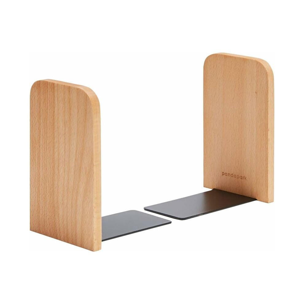 Decorative Bookends For Shelves, Walnut Book Ends With Non-Skid Foam Feet, Space-Saving L-Shaped Design, Heavy Books Support, 2Pcs 9405630202755